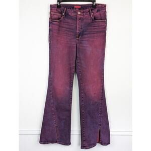 Good American Denim Jeans Twisted Slit Flare High Rise Purple Y2K 90s Size 32